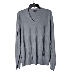 Express Design Studio Gray Silk & Cashmere Blend V-Neck Sweater Size Med